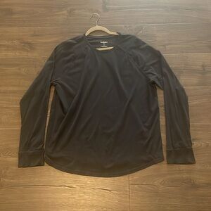 Men’s Good Fellow Charcoal Gray Long Sleeve Henley, Size XL